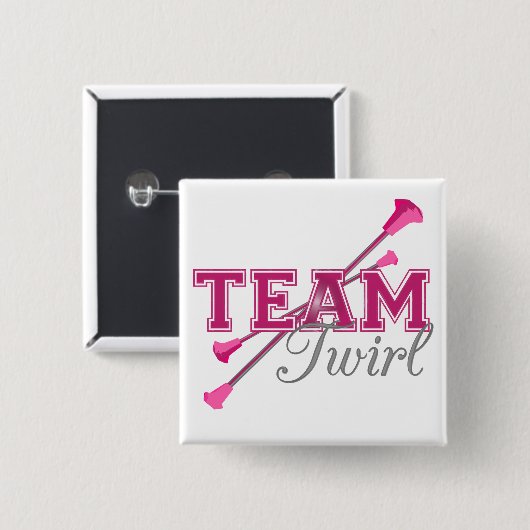 Team Twirl Baton Button (Vorne & Hinten)