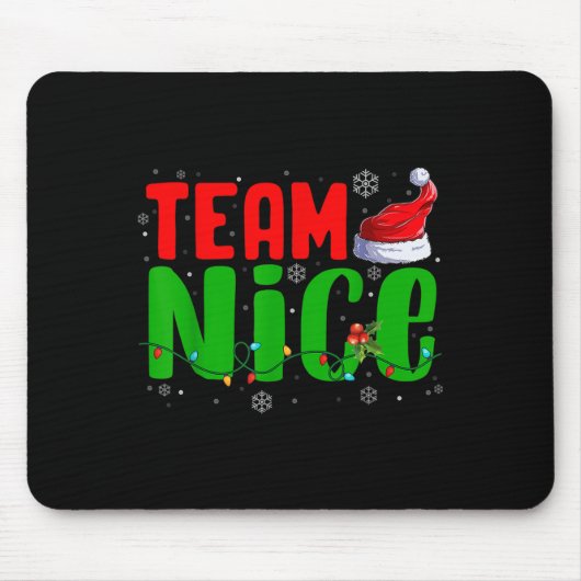 Team Unartig Netter Weihnachtsmannhut Lustiges Wei Mousepad (Vorne)