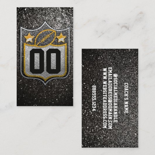 Team USA Sports Black and Gold Pittsburgh Football Visitenkarte (Vorne/Hinten)