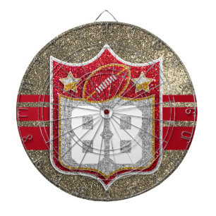 Team USA Sports Red and Gold Uni Football Dartscheibe