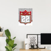 Team USA Sports Red and Gold Uni Football Poster (Heimbüro)