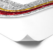 Team USA Sports Red and Gold Uni Football Poster (Ecke)