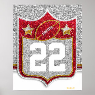 Team USA Sports Red and Gold Uni Football Poster