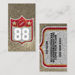 Team USA Sports Red and Gold Uni Football Visitenkarte