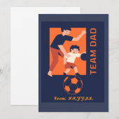 Team-Vater spielen Fußball individuell Feiertagskarte (Vorne/Hinten)