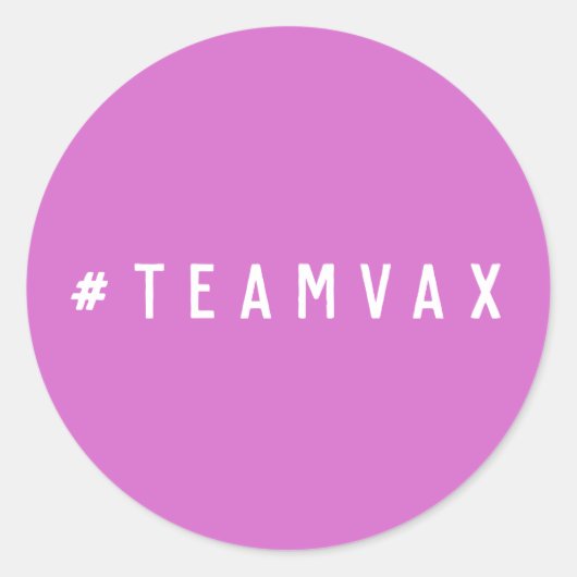 Team Vax | Pink Pro Impfstoff Hashtag Runder Aufkleber (Vorderseite)