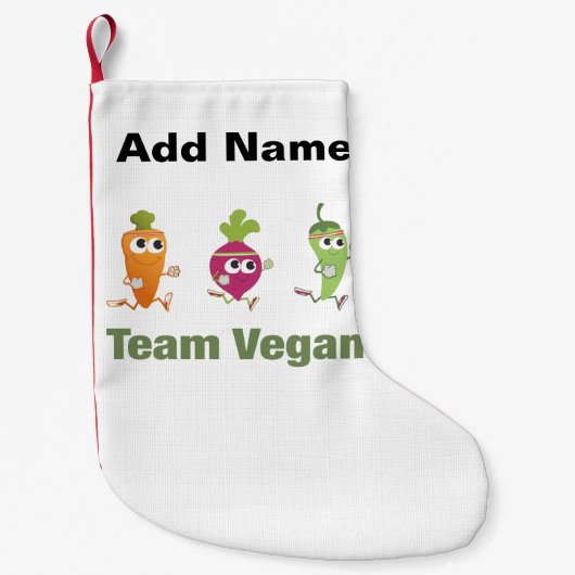 Team vegan! Laufende Veggies Kleiner Weihnachtsstrumpf (Vorderseite)