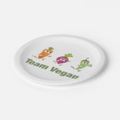 Team Vegan! Veggies laufen Pappteller (Schrägansicht)
