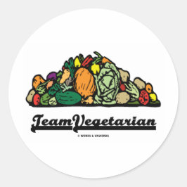 Team Vegetarier (Vegetarische Einstellung / Geist) Runder Aufkleber