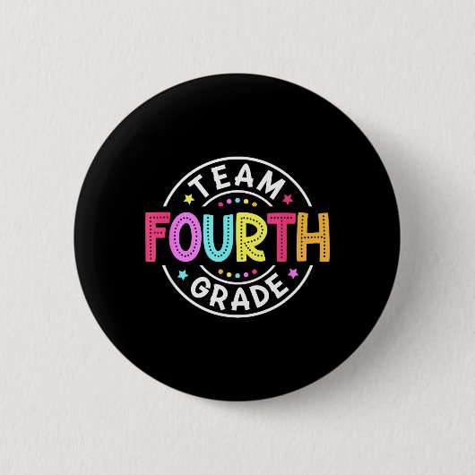 Team Viertklässler Lehrer Zurück zur Schule 4. Kla Button (Vorderseite)