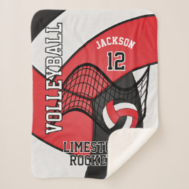 Team Volleyball 🏐 Sport Rot, Weiß und Schwarz Sherpadecke