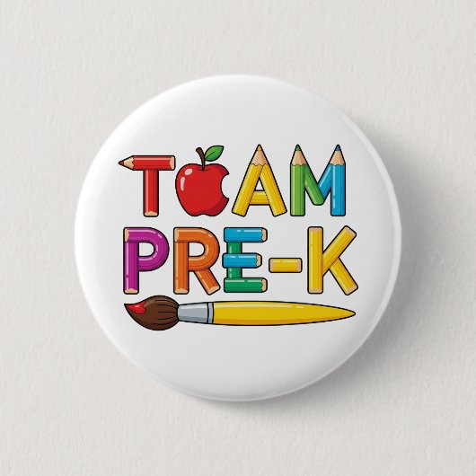 Team Vorschule Bunte Schule Button (Vorderseite)