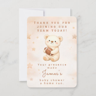 Team Watercolor Teddy Bear Football  Dankeskarte