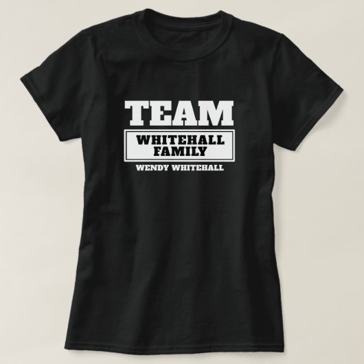 Team-weiße personalisierte Familie oder Gruppe T - T-Shirt (Design vorne)