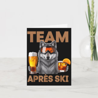 Team Wolf trinkt Bier Cocktail Winterurlaub Karte