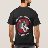 Team-Wolfs-Schwarzes T-Shirt (Rückseite)