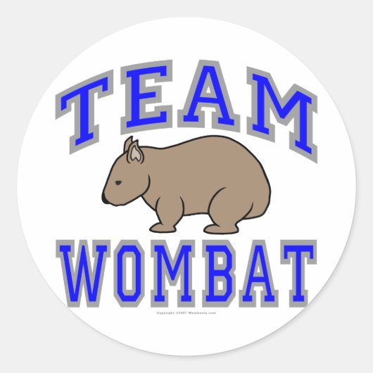 Team Wombat II Runder Aufkleber (Vorderseite)