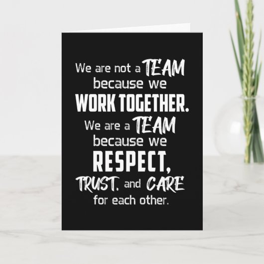 Team Work Job Phantastisch Spirit Team Player Gesc Karte (Vorderseite)