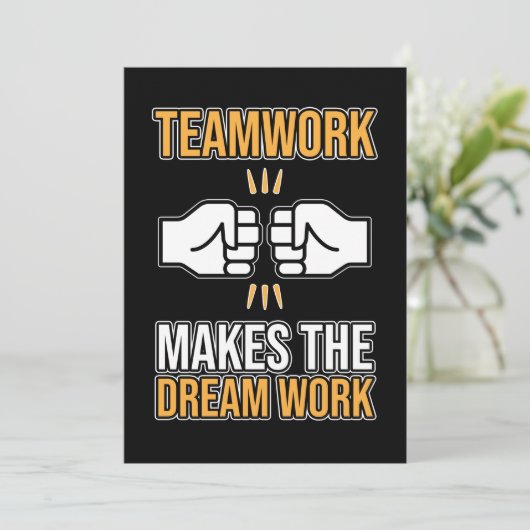 Team Work Makes Dream Work Employee Appreciation G Einladung (Stehend Vorderseite)