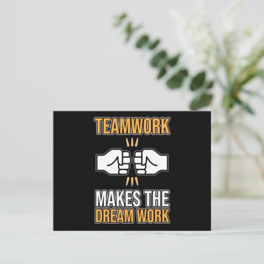 Team Work Makes Dream Work Employee Appreciation G Postkarte (Stehend Vorderseite)