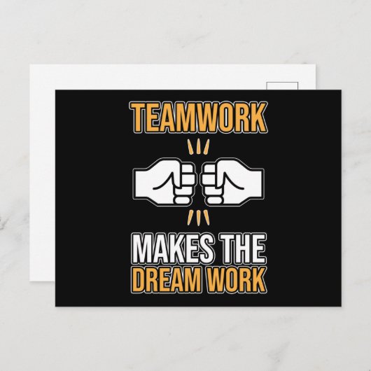 Team Work Makes Dream Work Employee Appreciation G Postkarte (Vorne/Hinten)
