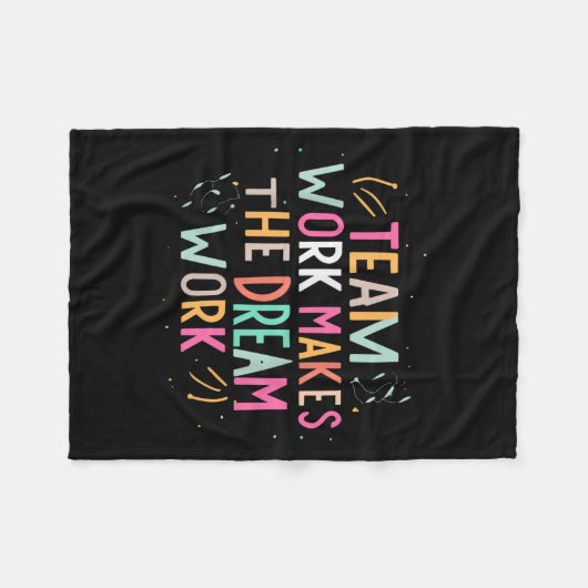Team Work Makes The Dream Work, Motivational Srts Fleecedecke (Vorderseite (Horizontal))