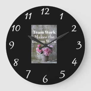 Team Work Wall Clock Große Wanduhr