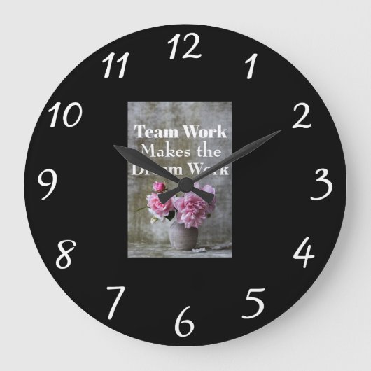 Team Work Wall Clock Große Wanduhr (Vorderseite)