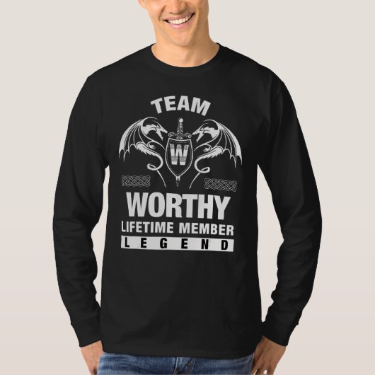 Team Worthy Lifetime-Mitglied T-Shirt (Vorderseite)