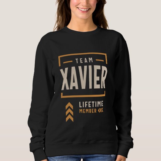 Team Xavier Lifetime-Mitglied Name Xavier 1 Sweatshirt (Vorderseite)