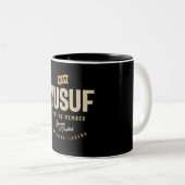 Team Yusuf Lifetime Member Personalisiert Name Zweifarbige Tasse (VorderseiteRechts)