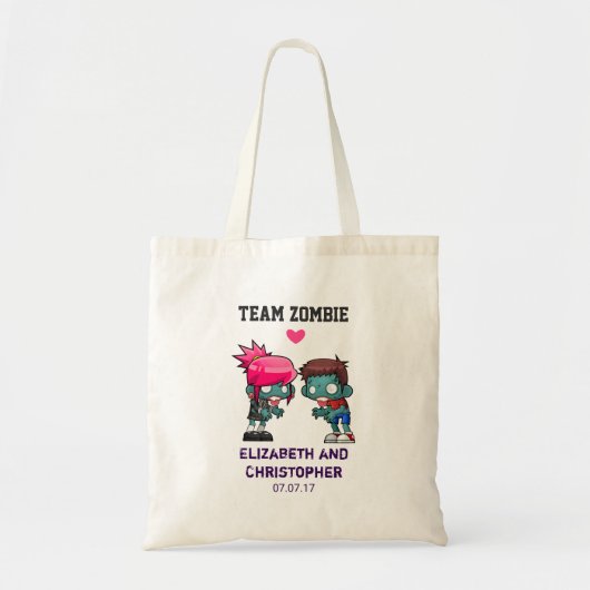 Team Zombie Niedlich Zombie Couple Wedding Tragetasche (Vorne)