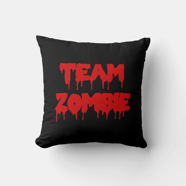 Team Zombie Red Blood on Black Kissen (Vorderseite)