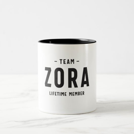 Team Zora Lifetime Personalisiert Name Zweifarbige Tasse (Mittel)