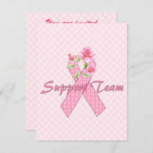 Team zur Unterstützung von Brustkrebs Einladung (Vorne/Hinten)