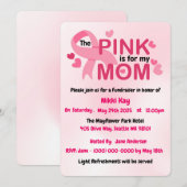 Team zur Unterstützung von Brustkrebs Pink Ribbon  Einladung (Vorne/Hinten)