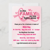 Team zur Unterstützung von Brustkrebs Pink Ribbon Einladung (Vorderseite)