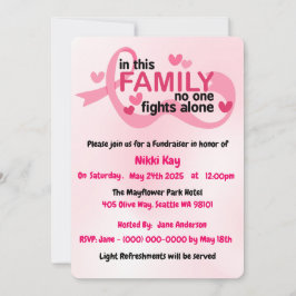 Team zur Unterstützung von Brustkrebs Pink Ribbon Einladung