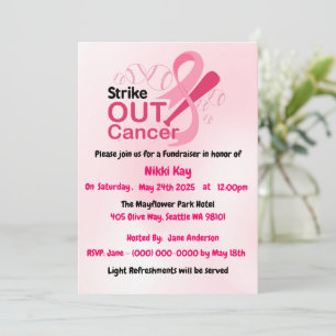 Team zur Unterstützung von Brustkrebs Pink Ribbon Einladung