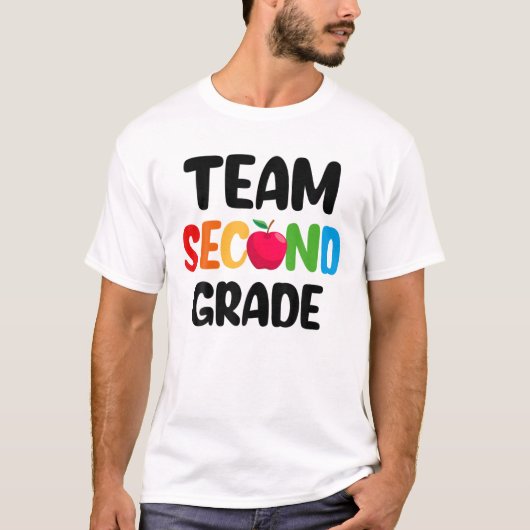 Team zweiter Klasse Lehrer zurück zum Schuldesign T-Shirt (Vorderseite)