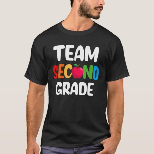 Team zweiter Klasse Lehrer zurück zum Schuldesign T-Shirt (Vorderseite)