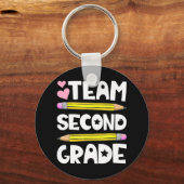 Team zweiter Klasse Spaß 2. Zurück zur Schule Lehr Schlüsselanhänger (Vorderseite)