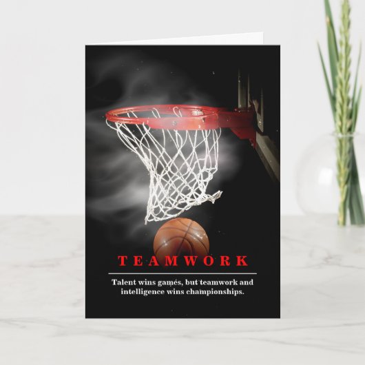 Teamarbeit Basketball Motivierend Inspirierend Karte (Vorderseite)