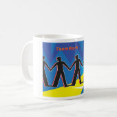 Teamarbeit Einheit Menschen halten Händchen Kaffeetasse (Vorderseite Links)