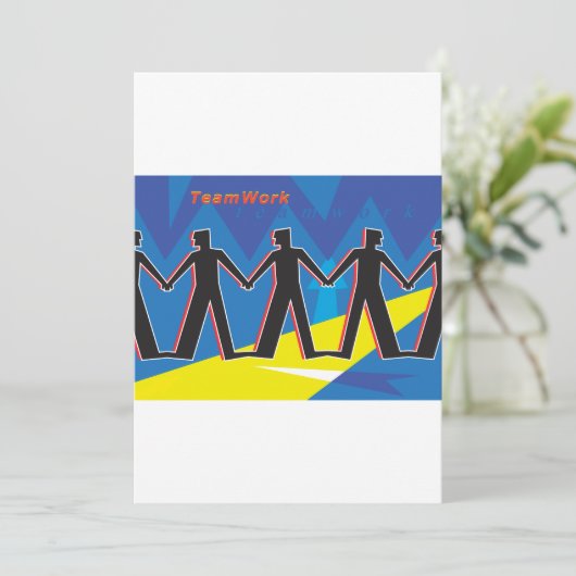 Teamarbeit Einladung (Stehend Vorderseite)