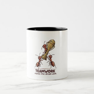 Teamarbeit Lässt Den Traum Wirklichkeit Werden Lus Zweifarbige Tasse