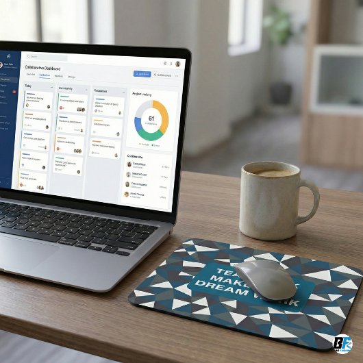 Teamarbeit Lässt Träume Wahr Werden | Moderne Blau Mousepad