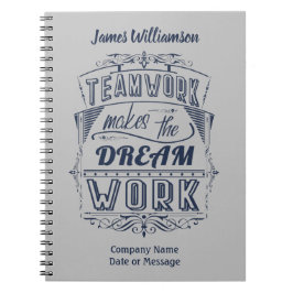 Teamarbeit macht den Traum Notizblock