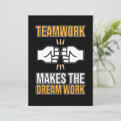 Teamarbeit macht die Wertschätzung der Mitarbeiter Dankeskarte (Stehend Vorderseite)