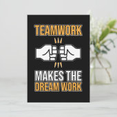 Teamarbeit macht die Wertschätzung der Mitarbeiter Einladung (Stehend Vorderseite)